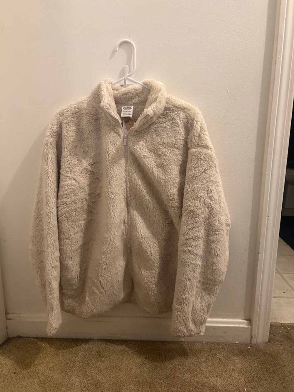 PINK cream fleece jacket